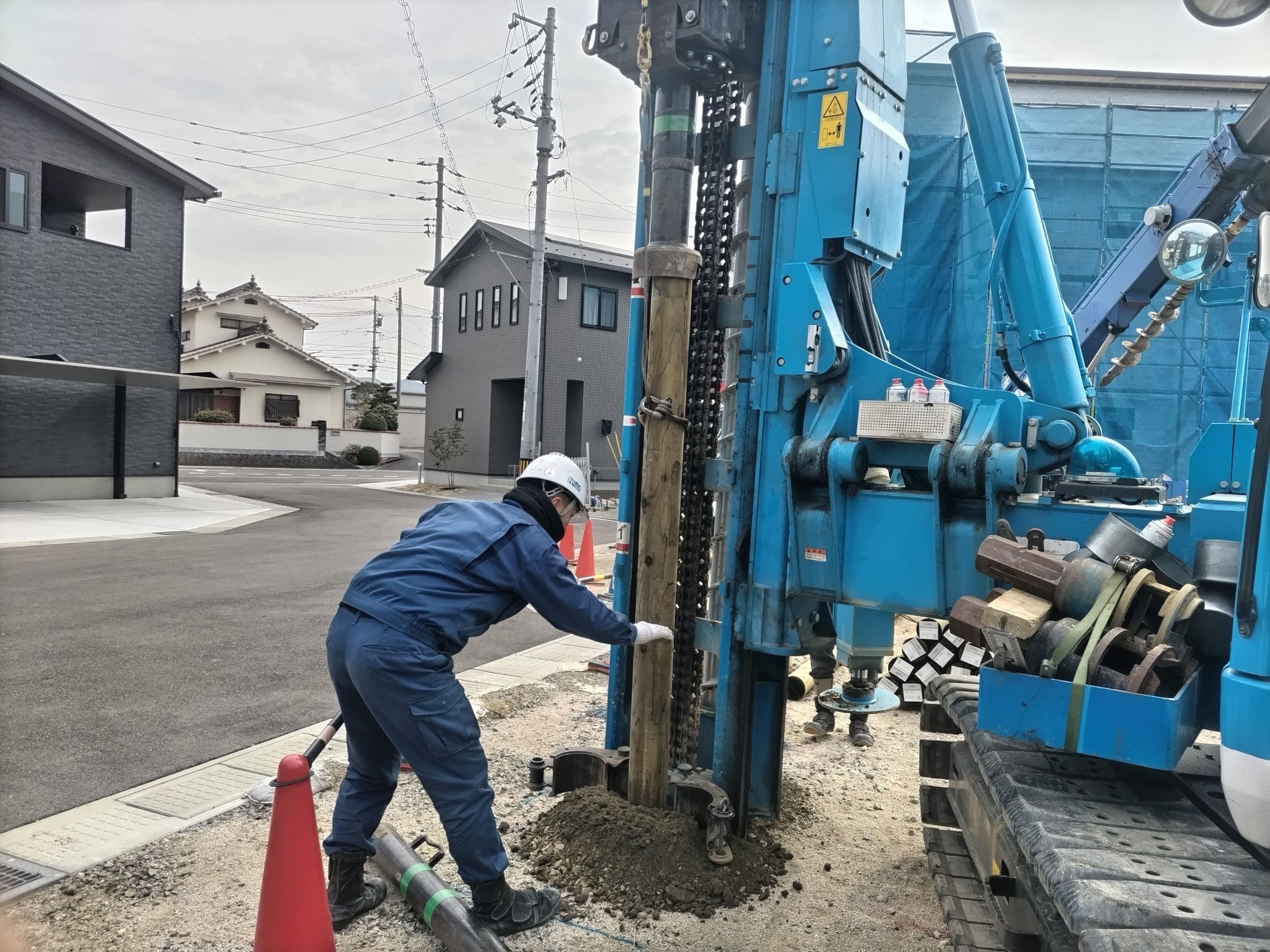 東広島市　環境パイル工法による地盤改良工事　分譲住宅
